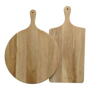 Member's Mark Rubber Wood Charcuterie Boards, Round/Rectangular, Set of 2